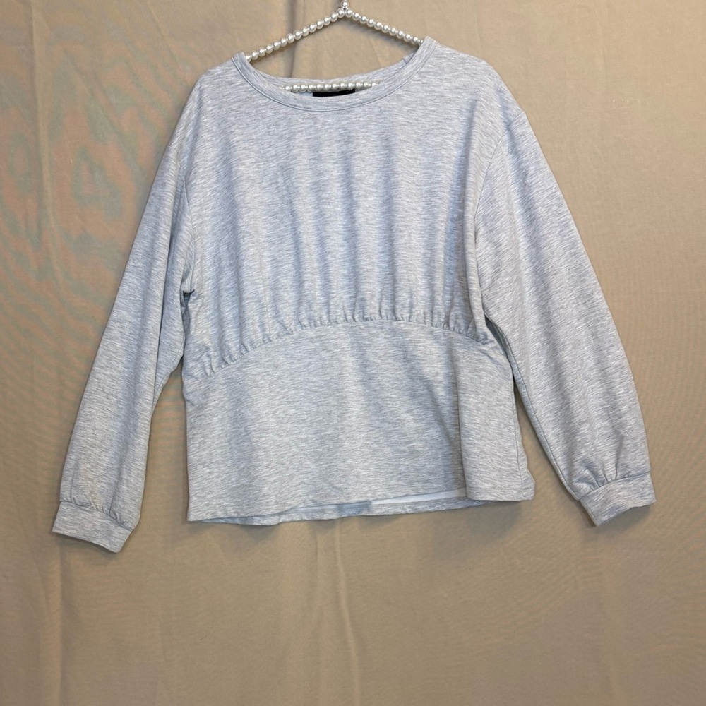 Lane Bryant Light Gray Long Sleeve Top